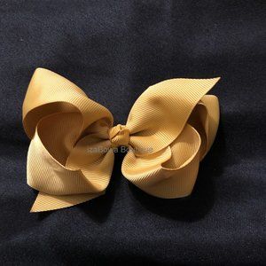 Mustard 4" Boutique Bow   -kids-  (2)  4B2430  Handmade NWT Boutique